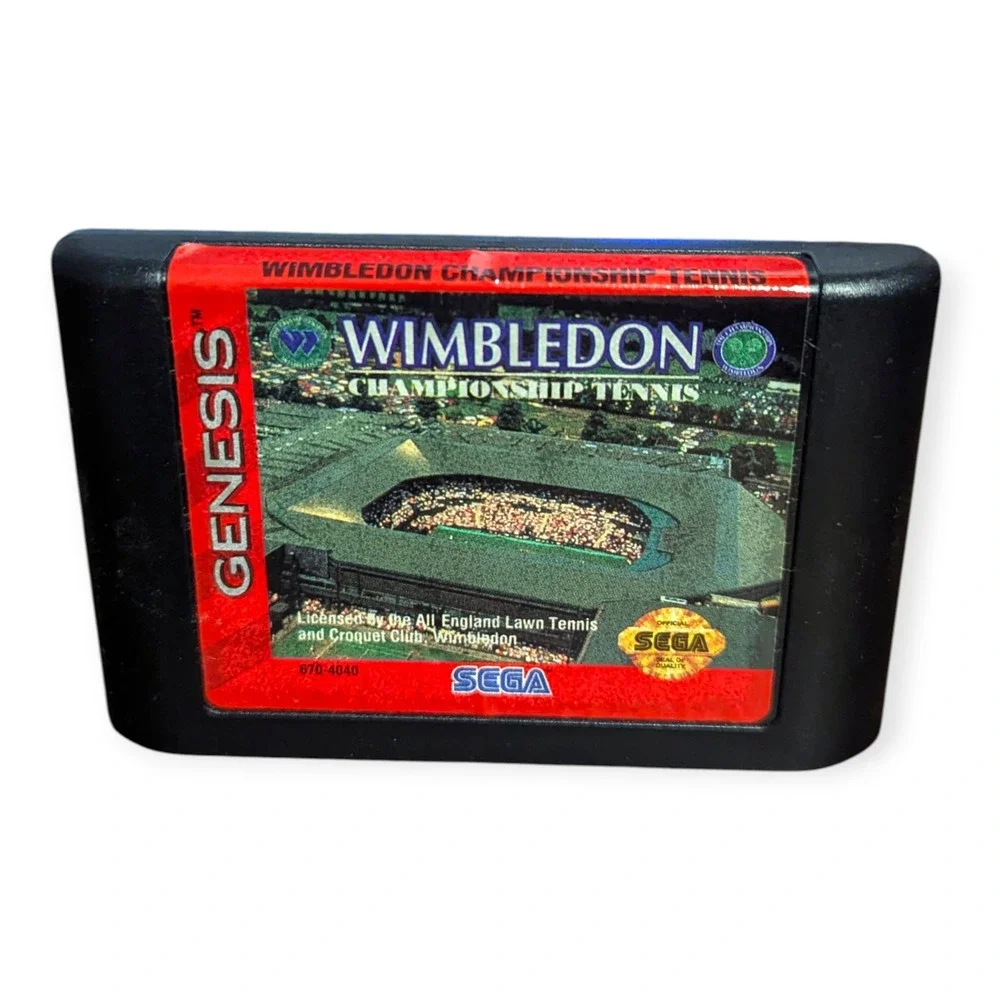 Wimbledon Championship Tennis Sega Genesis 1993 Sports Game Case‎ & Cartridge